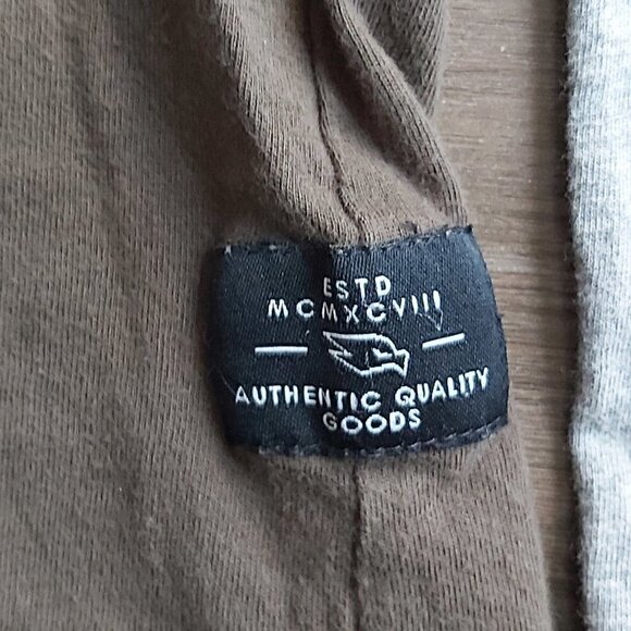 TONY Hawk Boys Large (10-12) Long Sleeved Grey/Army Green Dinosaur Shirt Hoodie - Picture 3 of 6